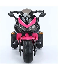 Yobtop Kids Motorcycle 3-Wheel with Manual Throttle, Led Light-Up Wheels & Training Wheels Ride-On Toy, Ages 3-6