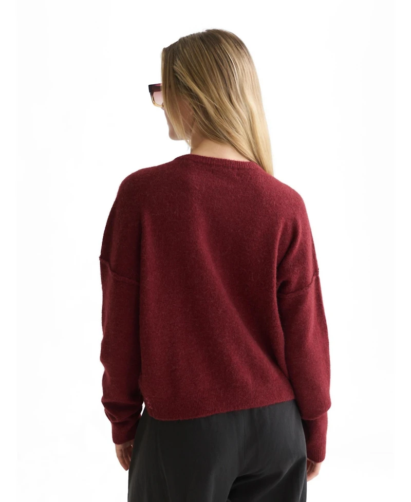 Scotch & Soda Women's Fuzzy Relaxed-Fit V-Neck Cardigan