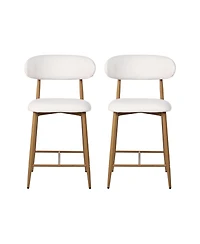 Slickblue Set of 2 Counter Height Bar Stools with Upholstered Seat