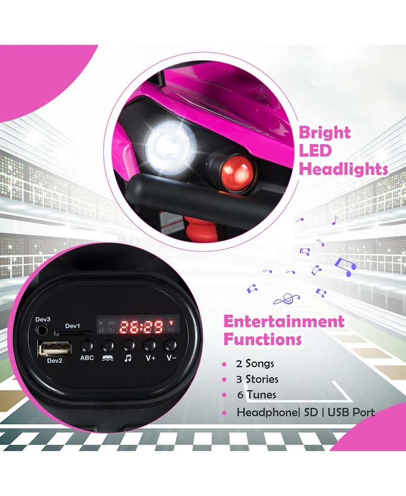 Mecale 24V Electric Kids Ride-On Quad Atv with Led Headlights, 66 lb. Capacity, Ages 3+, 2-Pack