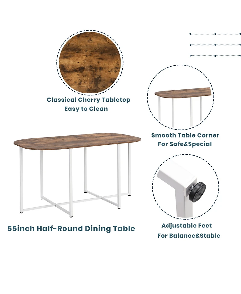 Flynama 7-Piece Dining Set, Faux Marble Table and 6 Chairs