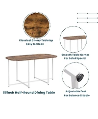 Flynama 7-Piece Dining Set, Faux Marble Table and 6 Chairs