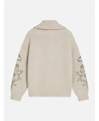 Scotch & Soda Women's Oversized Full-Zip Collared Cardigan