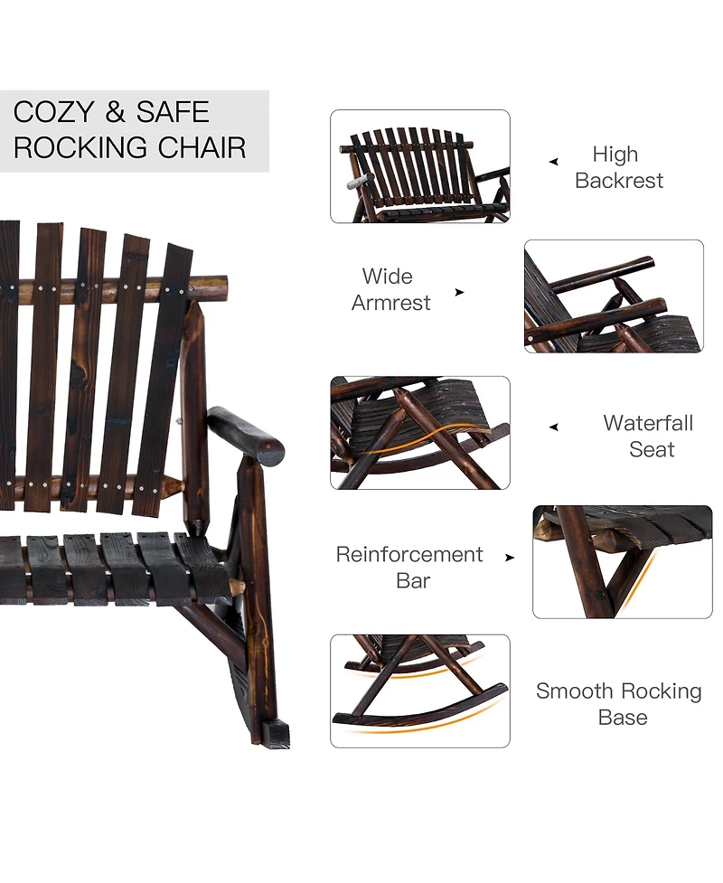Slickblue Outdoor Patio Rocking Chairs with Comfortable Seating