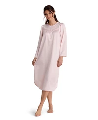 Miss Elaine Women's Brushed Back Satin Long-Sleeve Gown