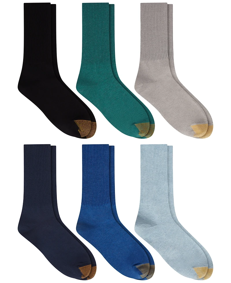 Gold Toe Women's Turn Cuff Convertible Reinforced-Toe Crew Socks, 6-Pack