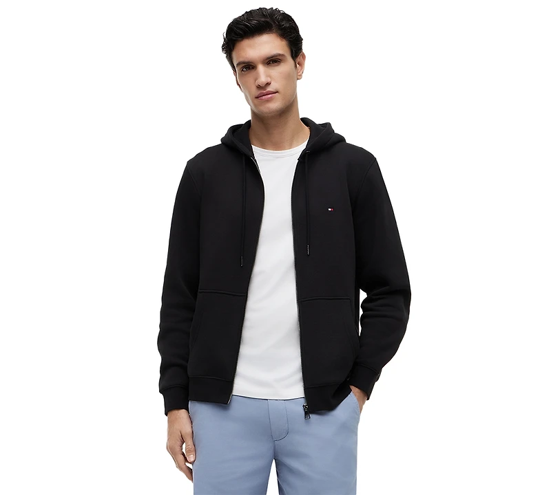 Tommy Hilfiger Men's Long Sleeve Zip-Front Flag Logo Hoodie