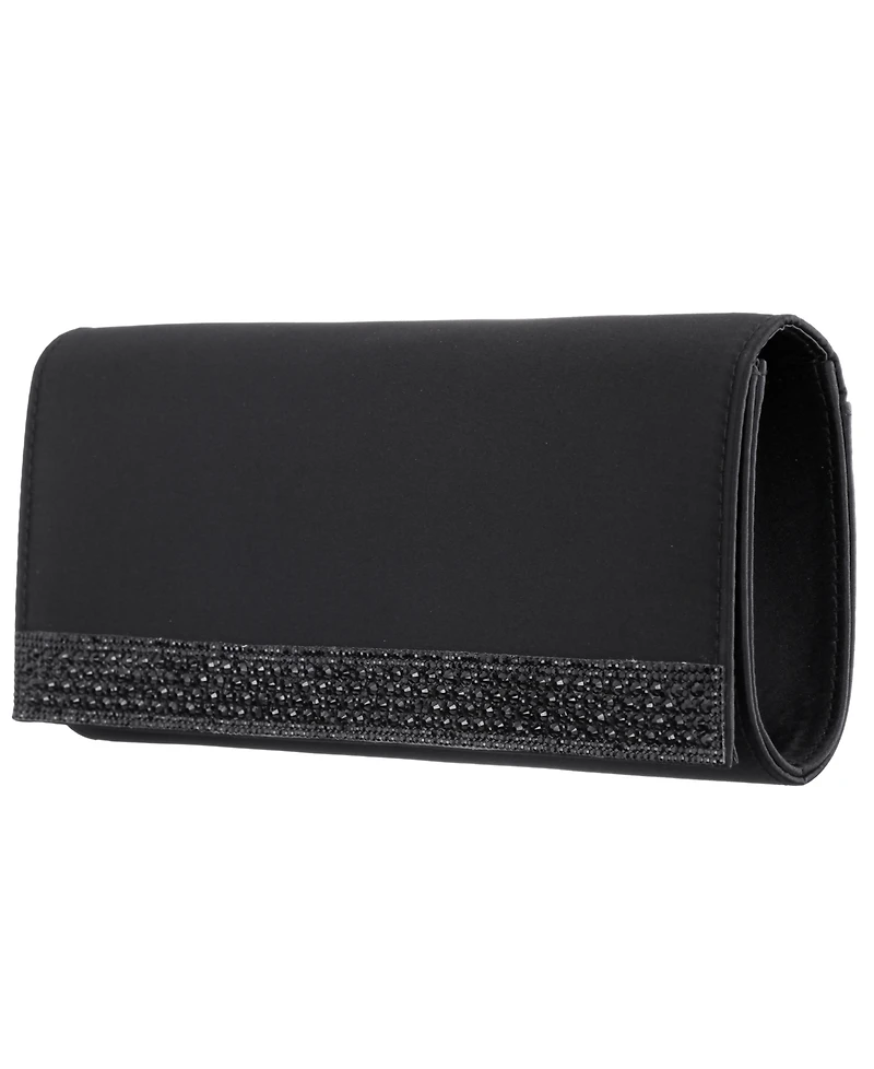 Nina Aurella Crystal Trim Small Flap Clutch Handbag