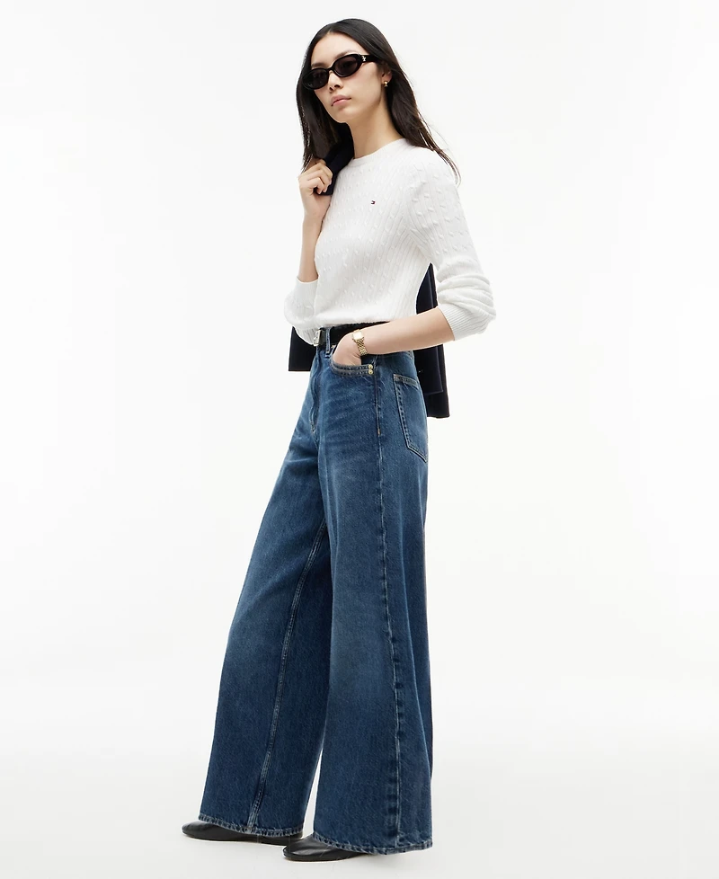 Tommy Hilfiger Women's Indie High-Rise Wide-Leg Jeans