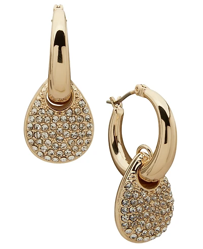 Dkny Puffy Charm Hoop Earrings