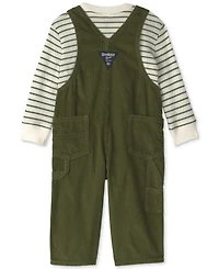 Osh Kosh Baby Boys' Striped Long-Sleeve Corduroy Top and Overall Set