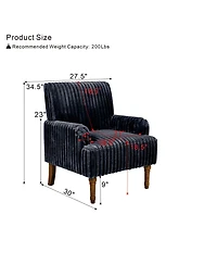 Slickblue Modern Armchair with Solid Wood Legs and Soft Upholstered Seat