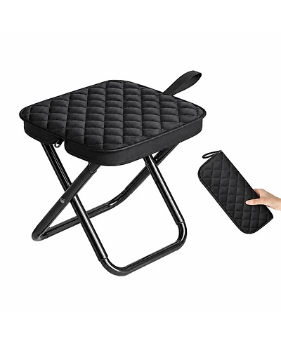 Aofar Foldable Stool Carbon Steel Collapsible Pocket Chair Camping Hiking