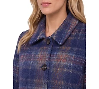 Liverpool Los Angeles Women's Plaid Wool-Blend Swing Coat