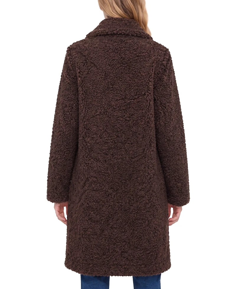 Liverpool Los Angeles Women's Double-Breasted Teddy Faux Shearling Coat