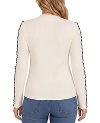 Liverpool Los Angeles Women's Mock Neck Long-Sleeve Textured-Knit Sweater