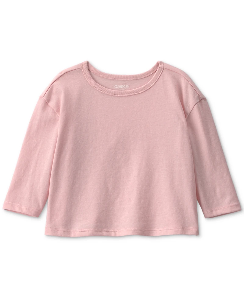 Osh Kosh Baby Girls' Floral Denim Long-Sleeve Top and Overall Set