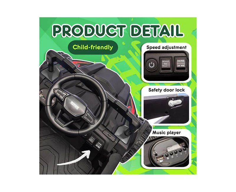 Yobtop 24V Kids Ride-On Utv with 2.4G Parental Remote Control, 160W Dual Motor, Ages 3-5
