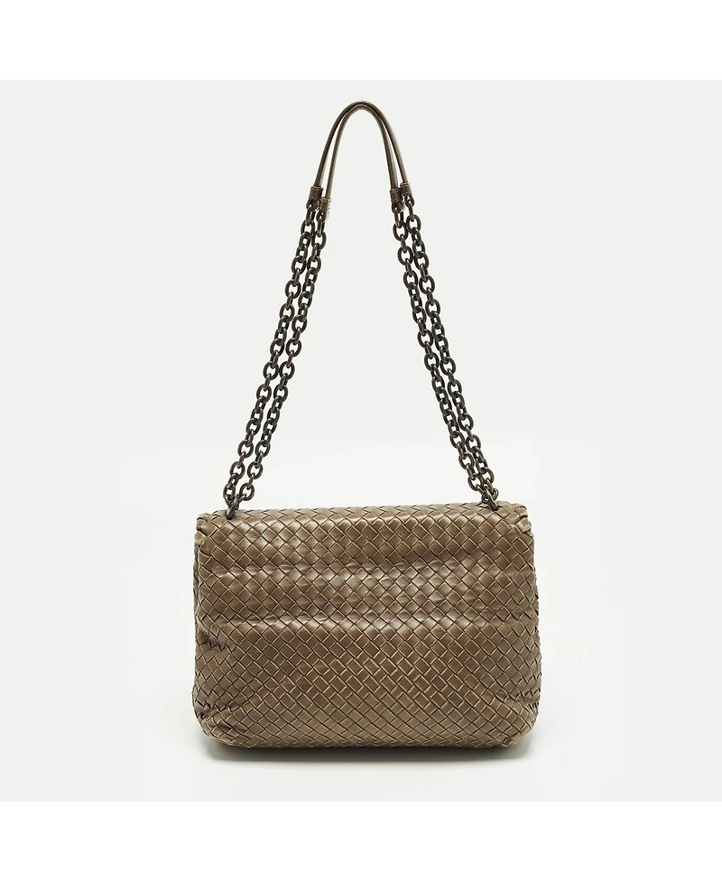 Pre-Owned Bottega Veneta Women's Olimpia Intrecciato Leather Shoulder Bag