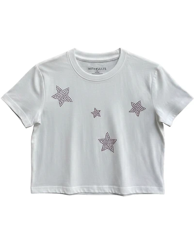 With Jules Girls' 4-16 Mini Stars Rhinestone Graphic T-Shirt