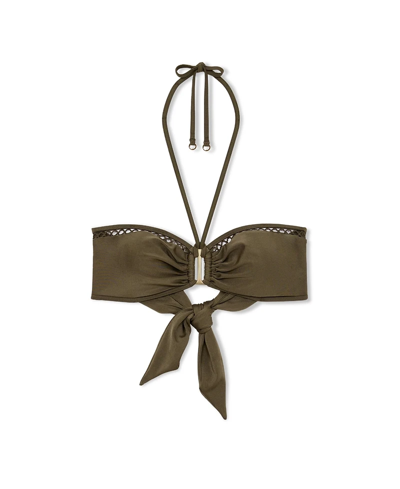 Reiss Women's Janina Shimmer Bandeau Bikini Top