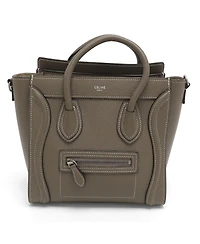 Pre-Owned Celine Women's Nano Luggage Tote in Taupe Grained Leather