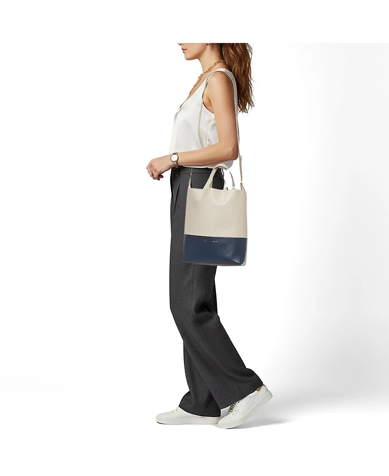 Pre-Owned Celine Women's Small Vertical Cabas Color-Block Leather Tote