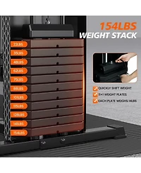 Fed Fitness Home Gym Station, Workout Equipment with 154LBS Weight Stack, Leg Press And Preacher Curl Pad
