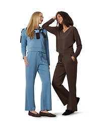 Cable & Gauge Women's V-Neck Dolman Top and Wide Leg Pant Set