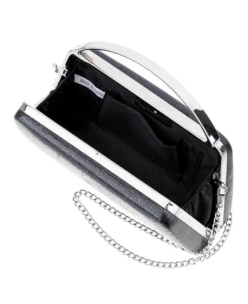 Nina Genesis Metallic Snake Small Handle Clutch Handbag