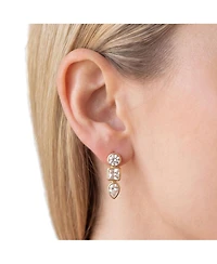 The Lovery Cz Fancy Shape Drop Earrings 14K Gold-Plated Sterling Silver