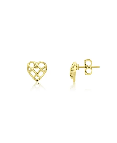 The Lovery Cage Heart Stud Earrings 18K Gold Filled Over Brass