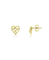 The Lovery Cage Heart Stud Earrings 18K Gold Filled Over Brass