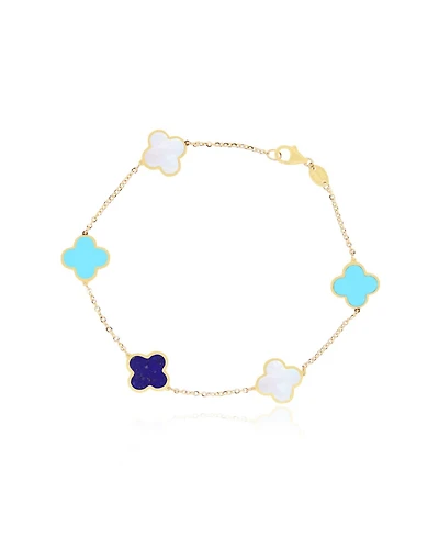 The Lovery Mixed Clover Bracelet 14K Gold
