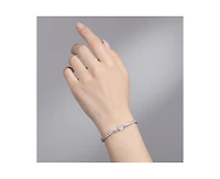 Rachel Glauber Modern Gold Plated Cubic Zirconia Tennis Bracelet