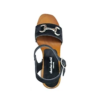 Charles David Exposed Women's Wood Platform Wedge Sandals