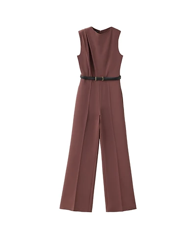 Mango Women's Wide-Leg Belted Sleeveless Jumpsuit