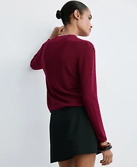 Mango Women's Lurex Knitted Long-Sleeve Crewneck Sweater