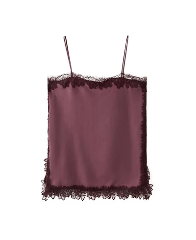 Mango Women's Square-Neck Sleeveless Lace-Trim Camisole