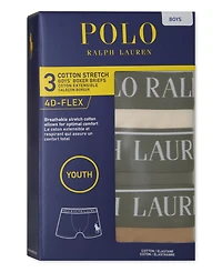 Polo Ralph Lauren Boys' 8-20 Logo Boxer Briefs, 3-Pack Set