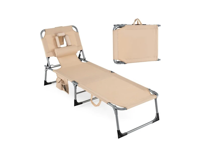 Boyel Living Tanning Chair with Face Arm Holes Folding Chair