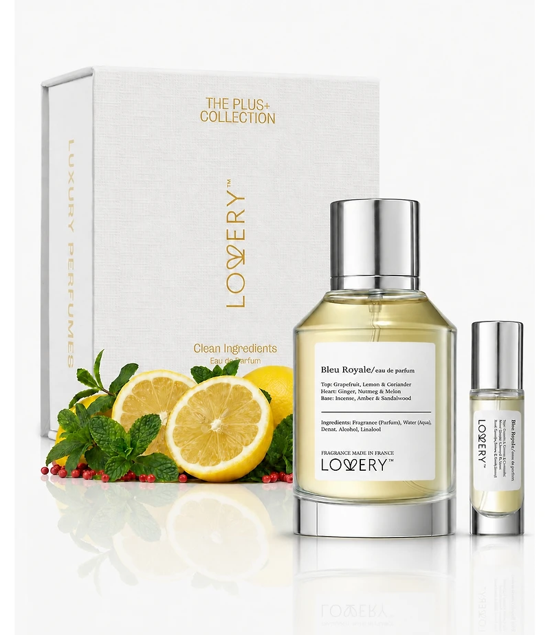 LoveryPlus Bleu Royale Perfume Set - 3.4fl oz Mens Fragrance Gift Set with 10ml Travel Size Mini Perfume