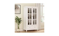 Fufu&Gaga 31.5" L x15.7" W x55.1" H | Wooden 3 Shelf Bookcase with 1 Drawer