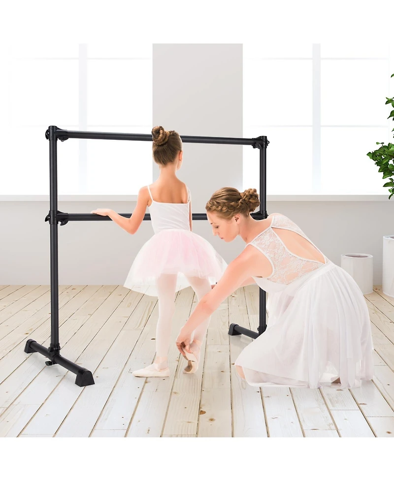 Glintex Ballet Barre, 4 ft Double Bar with 7 to 46 in Adjustable Height