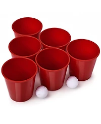 Glintex Giant Yard Pong Game Set with 12 Buckets, 2 Balls and Carry Bag