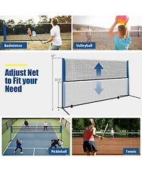 Glintex Badminton Net Stand, 10 ft Wide, Height Adjusts 33.5 to 61 in.