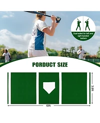 Glintex Baseball Hitting Mat, 10 x 3.8 ft Turf with Home Plate Markings,