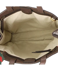 Pre-Owned Gucci North South Courrier Convertible Soft Open Tote Gg Coated Canvas with Applique