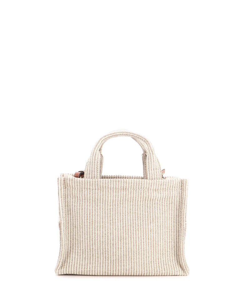 Pre-Owned Celine Small Cabas Thais Tote Triomphe Striped Canvas