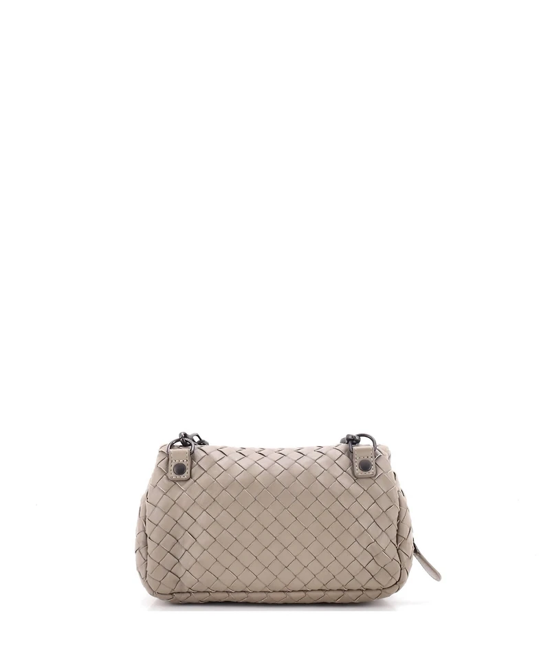 Pre-Owned Bottega Veneta Small Expandable Chain Crossbody Bag Intrecciato Nappa